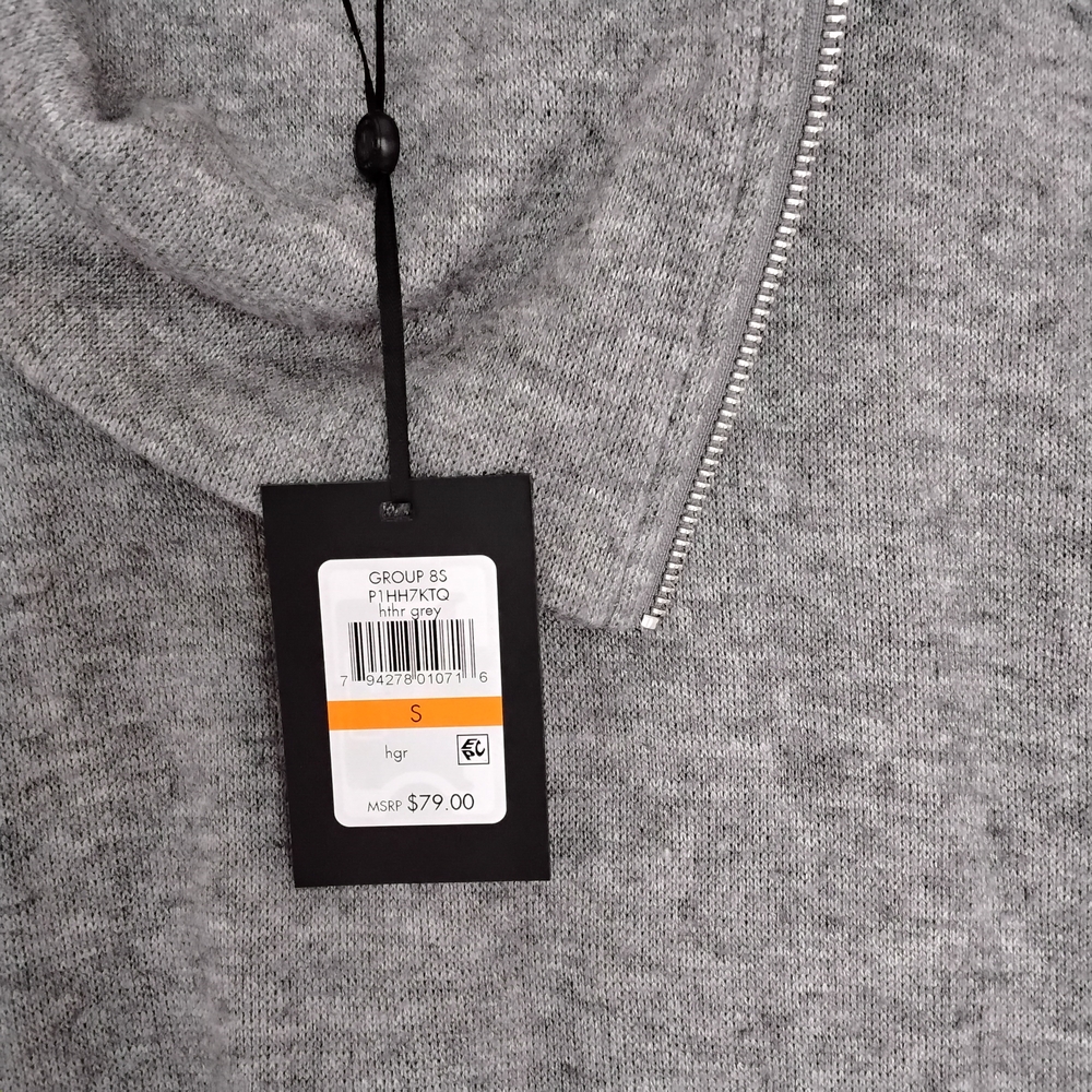 Donna Karen NY Gray Cropped  Sweater Size S. Zipper NWT - Picture 2 of 8